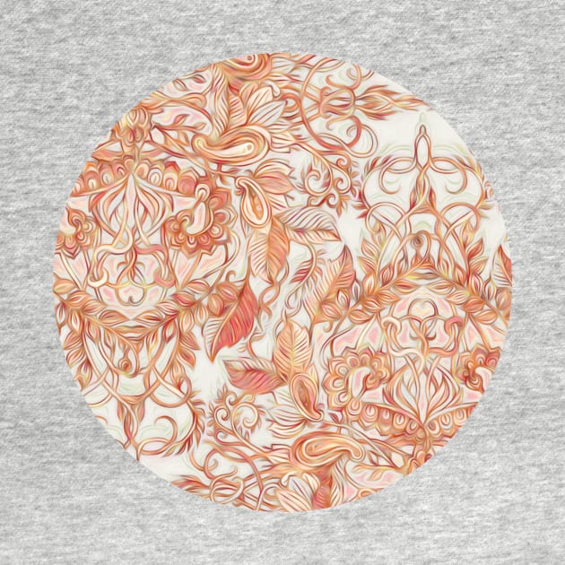 Autumn Peach Art Nouveau Pattern by micklyn